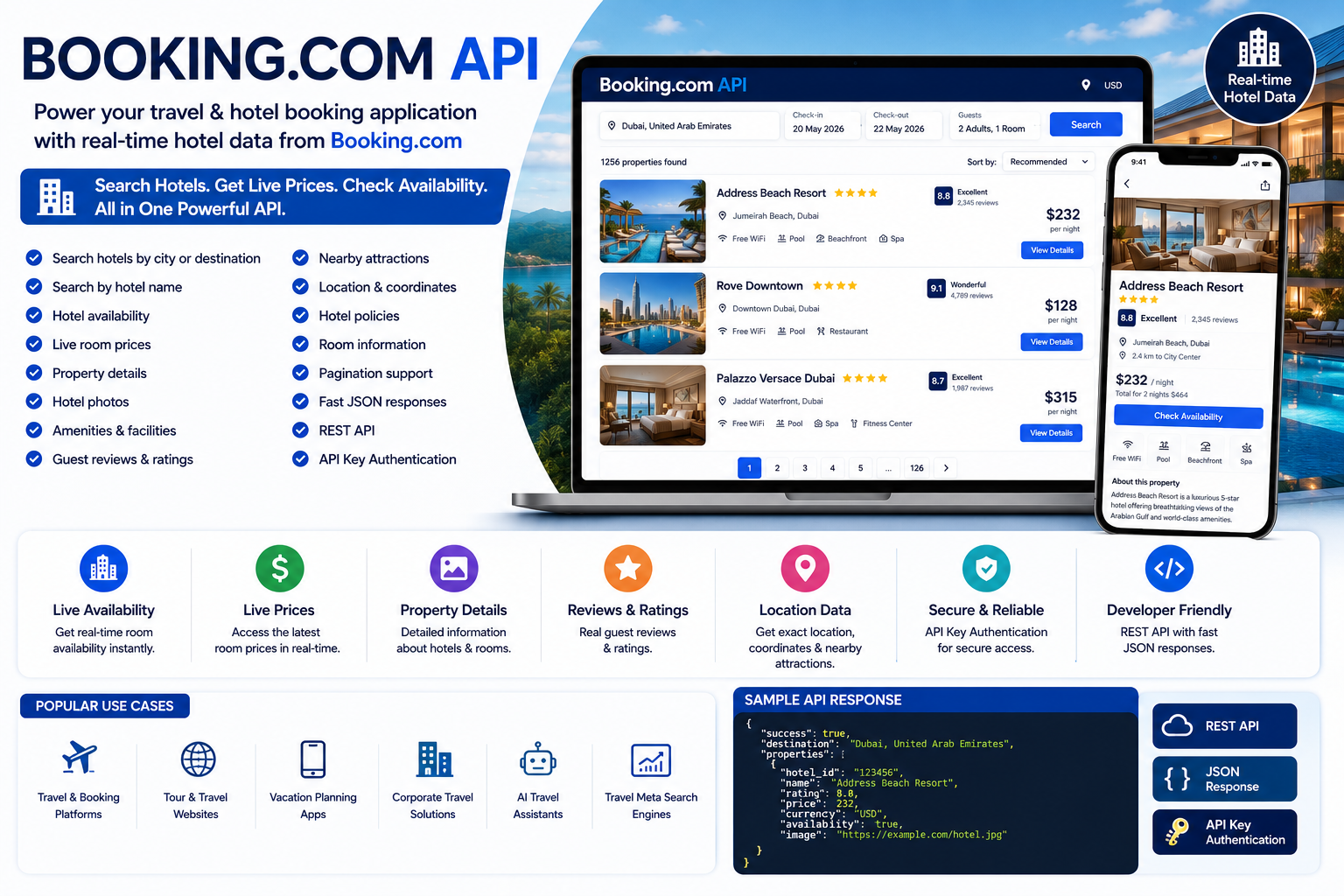 Best Booking.com APIs for Developers in 2026: Search Hotels, Live Prices & Availability