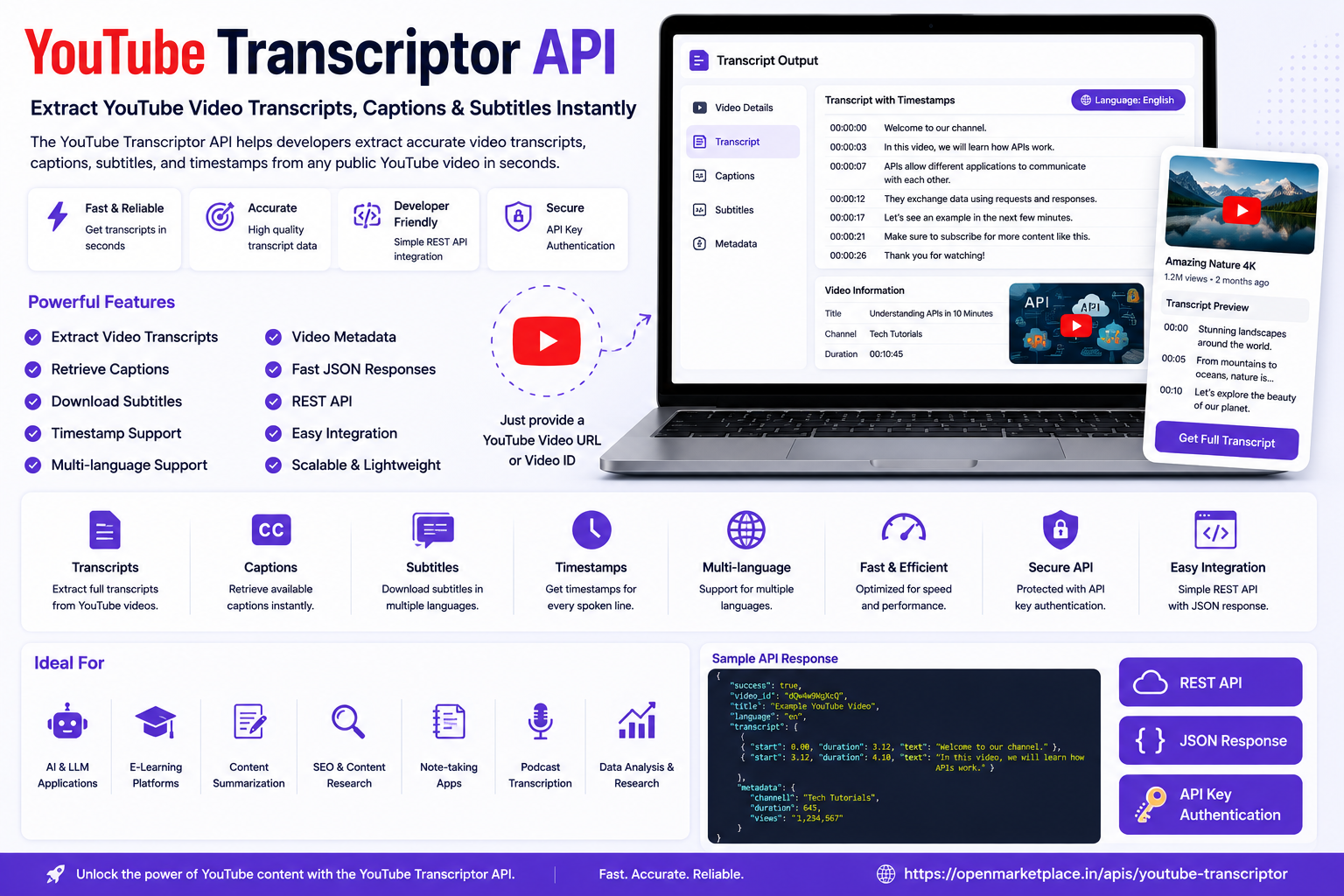 Best YouTube Transcript APIs for Developers in 2026: Extract Video Captions & Subtitles